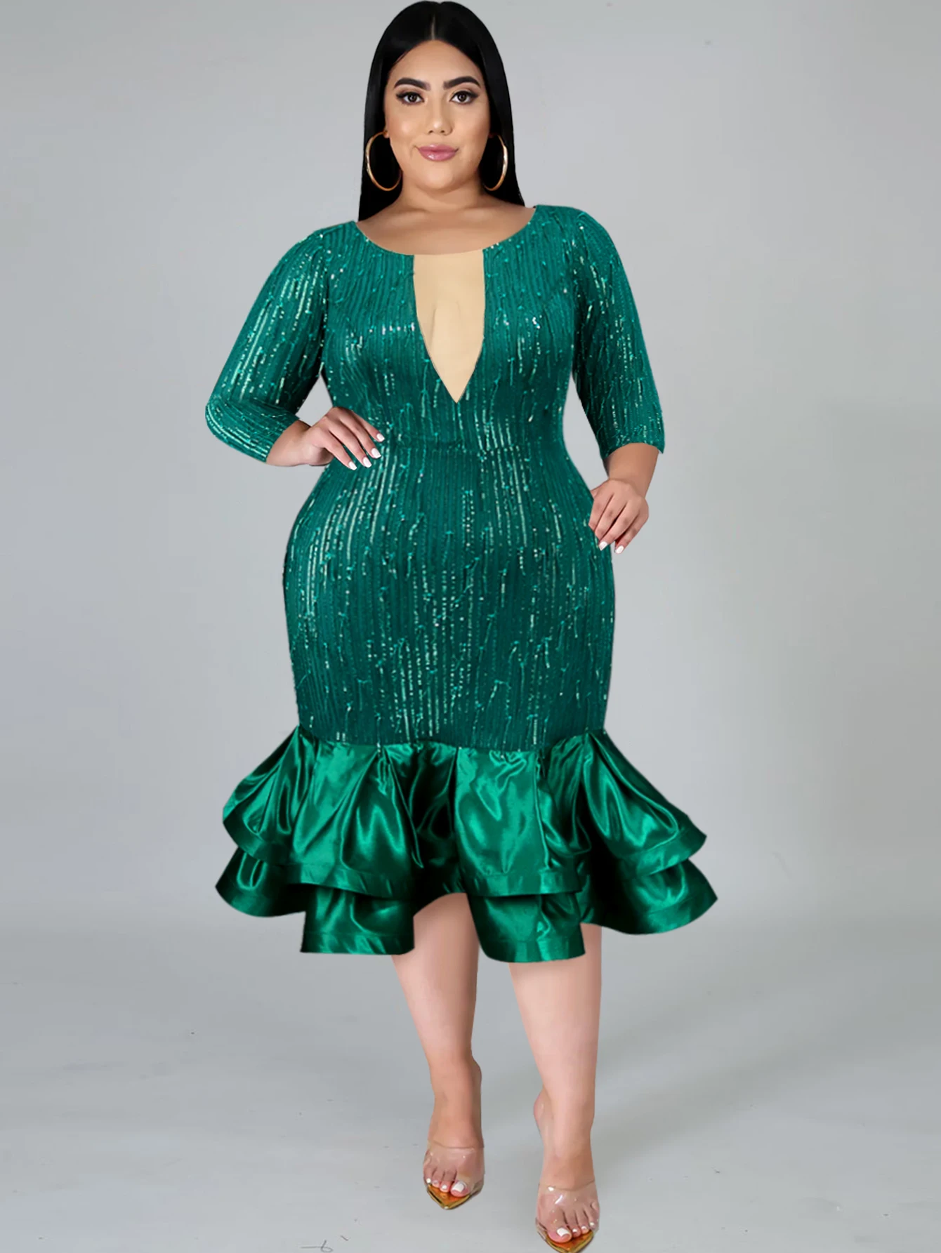 plus-size-4xl-women-luxury-sequined-evening-party-dress-green-gliter-long-sleeve-slim-tiered-ruffled-hem-prom-wedding-guest-gown