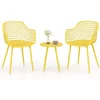 3 Piece Patio Bistro Set, All Weather Heavy Duty Table and Chairs Set of 2 with Widen Seats, Outdoor Furniture Set for Porch 1
