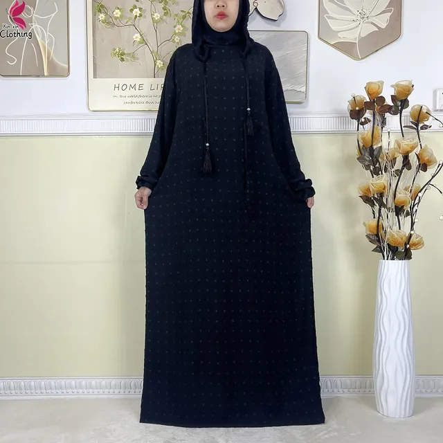 110716-e6e230.jpg Nouveau Ramadan coton robe femmes recueillir taille Double chapeau Abaya femmes musulmanes ample Maxi caftan dubaï turquie Islam vêtements de prière