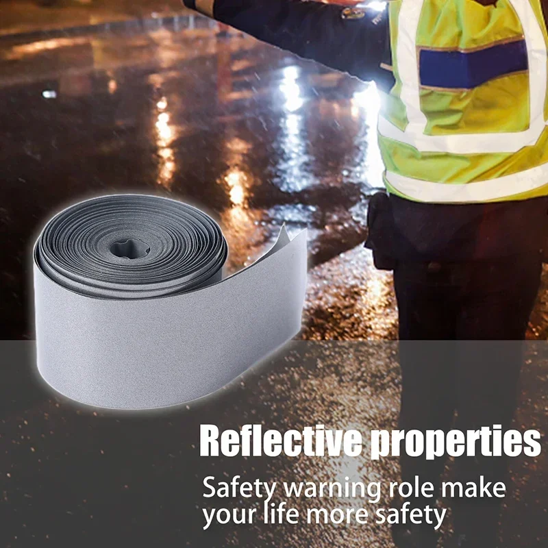 5M Long Reflective Tape For Warning Helmet T-Shirts Iron on Safety Reflector Sticker