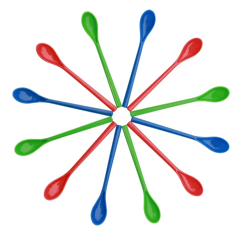 Children's home mixing long handled spoon, commercial catering spoon, creative colorful small spoon