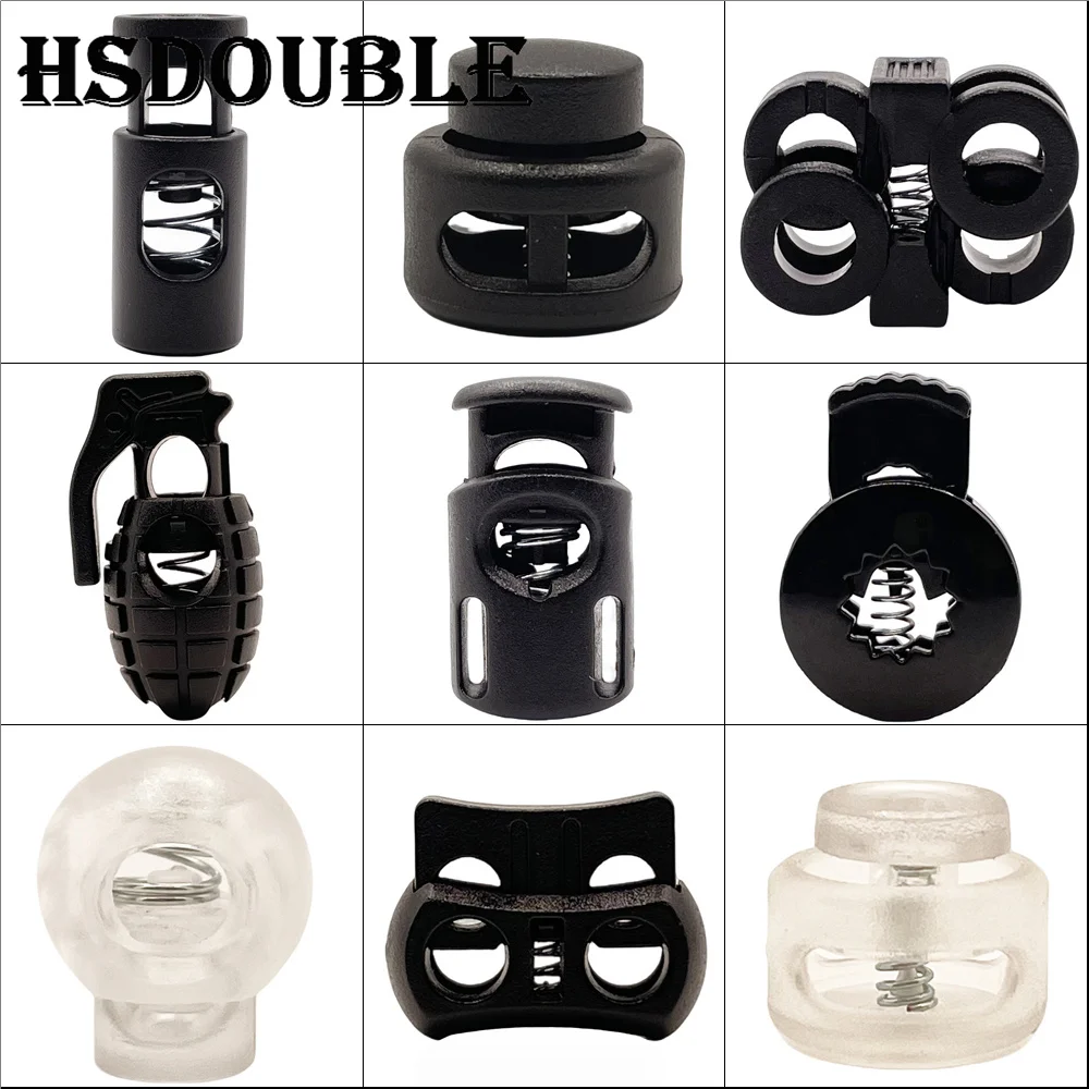 Single/Double Hole Cord Lock Toggle Clip Stopper Plastic 10 Pcs/Pack For Bags/Garments cord lock stopper cord lock cord stopper cord end lock