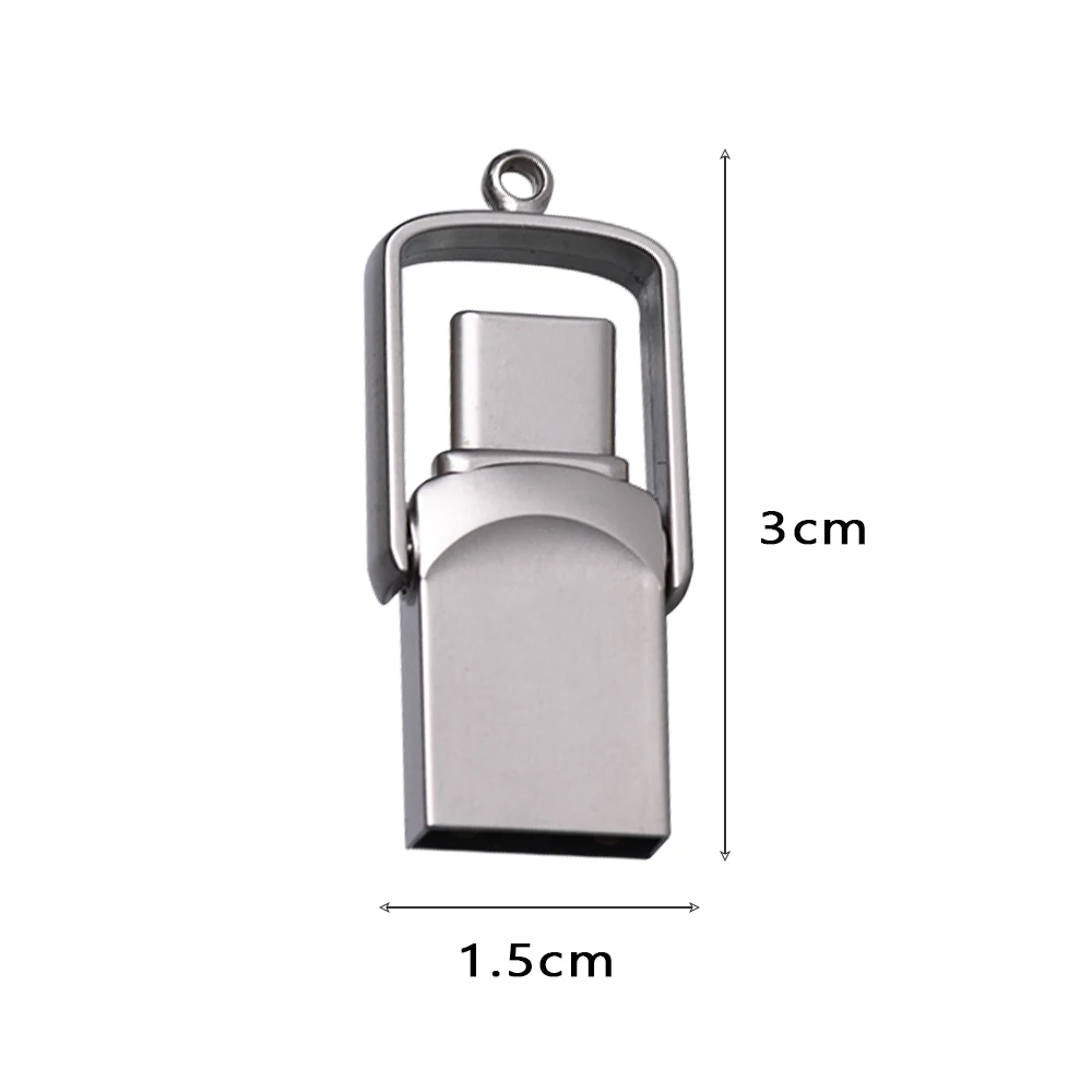 JASTER 미니 메탈 타입-C 2 IN 1 메모리 스틱 128GB 64GB 32GB 16GB 8GB 4GB USB 플래시 드라이브 (휴대폰, 컴퓨터, 카메라용)