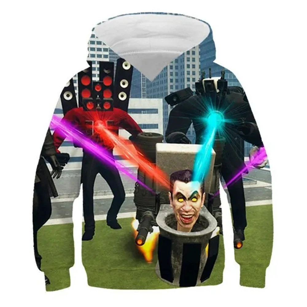 

Horror Game Skibidi Toilet Hoodie Kids 3d Print Streetwear Boys Long Sleeve Hooded Sweatshirt Toddler Girls Speakerman Clothes