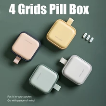 

4 Grids Medicine Pill Box Waterproof Portable Nordic Pill Box Drug Tablet Case Medicine Storage Vitamins Container Plastic Box