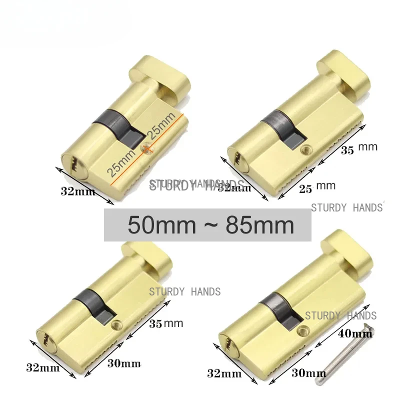 Aluminum alloy door with 3 holes height 32MM length 50mm to 85mm anti-theft door eccentric lock cylinder with key included door lock cylinder,door lock accessories