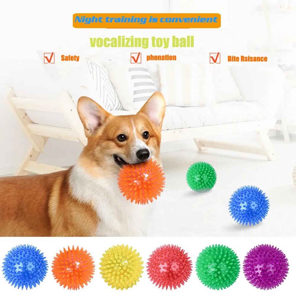 

Игрушка для домашних животных, собака, щенок, вокализирующая игрушка, пищалка, мячи для чистки зубов, ТПР, тренировочные Жевательные Зубы для домашних животных
