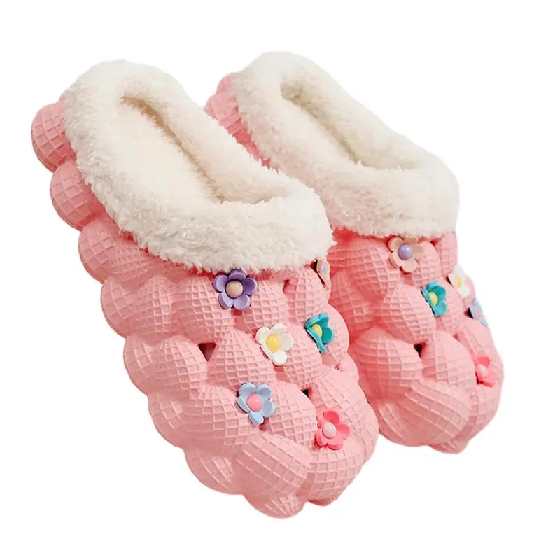 

Bubble Slides with Strap Plush Lining Massage Bubble Slippers Holiday Gifts Slippers Soft Comfortable for Boys Girls