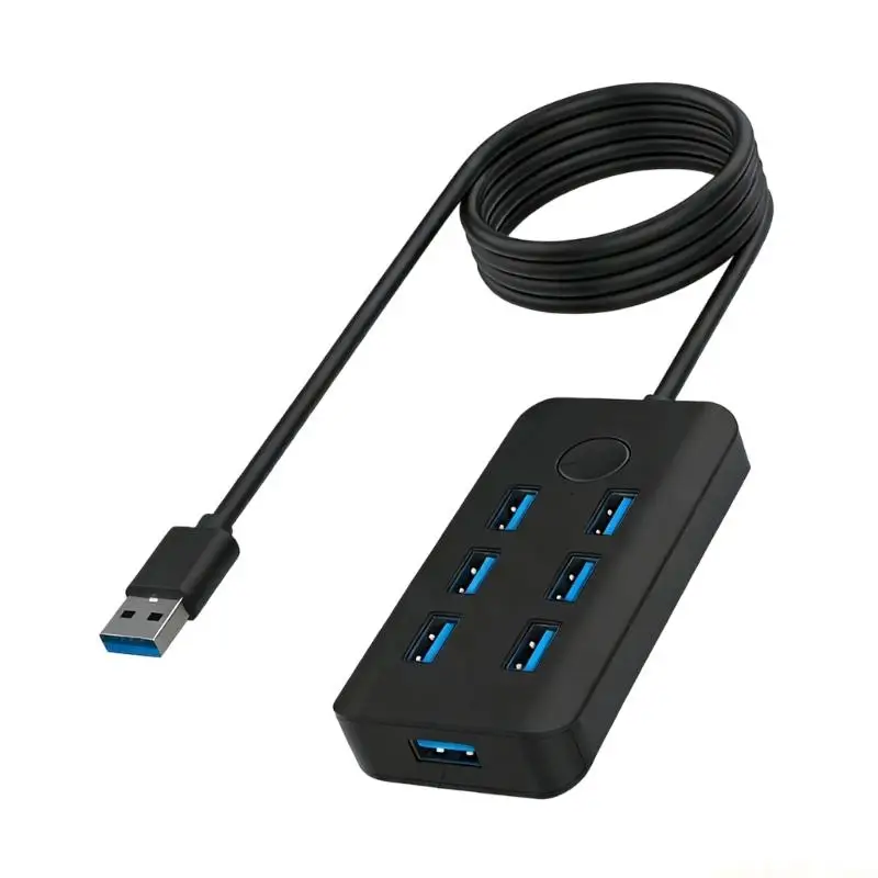 빠른 잠금 기능과 7포트 확장 내구성 구조를 갖춘 7 in 1 USB 어댑터 도크 USB3.0 분배기