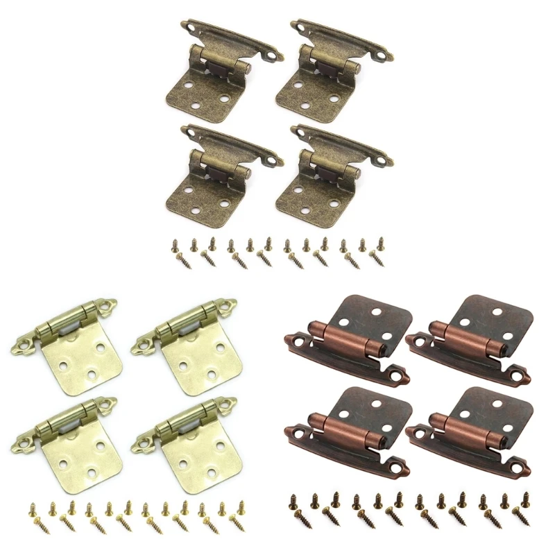 2024 New 4Pcs Self Closing Cabinet Hinges Semi Concealed Kitchen Cabinet Hinges Antique Furniture Hardware Easy to Install