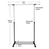 Garment Storage Rack Height Adjustable Save Space Stainless-Steel Freestanding Shoes Clothes Laundry Drying Rack With Wheels 6