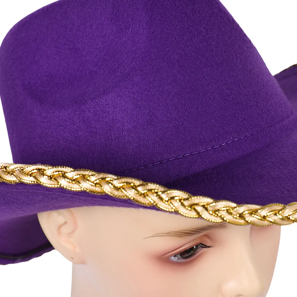 Cappello Viola Cosplay Nico Robin, Accessori per Costume da Pirata in Versione Live Action TV, Cappello da Cowboy, Accessori per Costume da Donna, Oggetti di Scena per Halloween e Carnevale - immagine 6