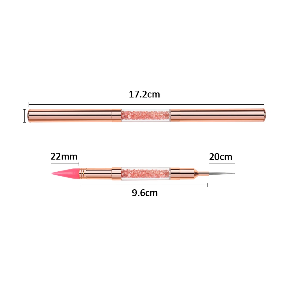 Description Picture 3 of itemANGNYA Double Head Nail Art Diamond Point Drill Pen Rhinestones Gems Picking Wax Pencil Picker Replacement Head Dotting Tools