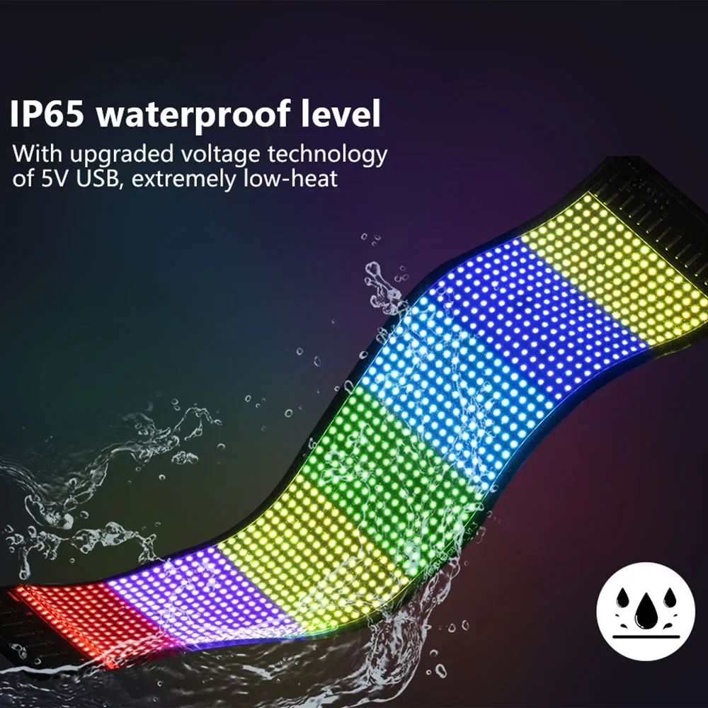 Car LED Matrix Pixel Flexible Panel Night Light DIY Programmable Display Bluetooth App Control Logo Light Car Windows Bars Party