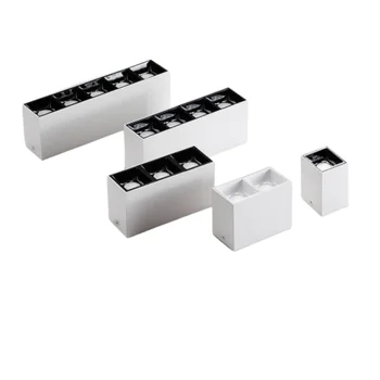사각형 LED 다운라이트 눈부심 방지 천장 조명, COB 스포트라이트, 내부 조명, 1-5 헤드 그리드 라인 조명, 85-265V, 5W10W14W20W30W