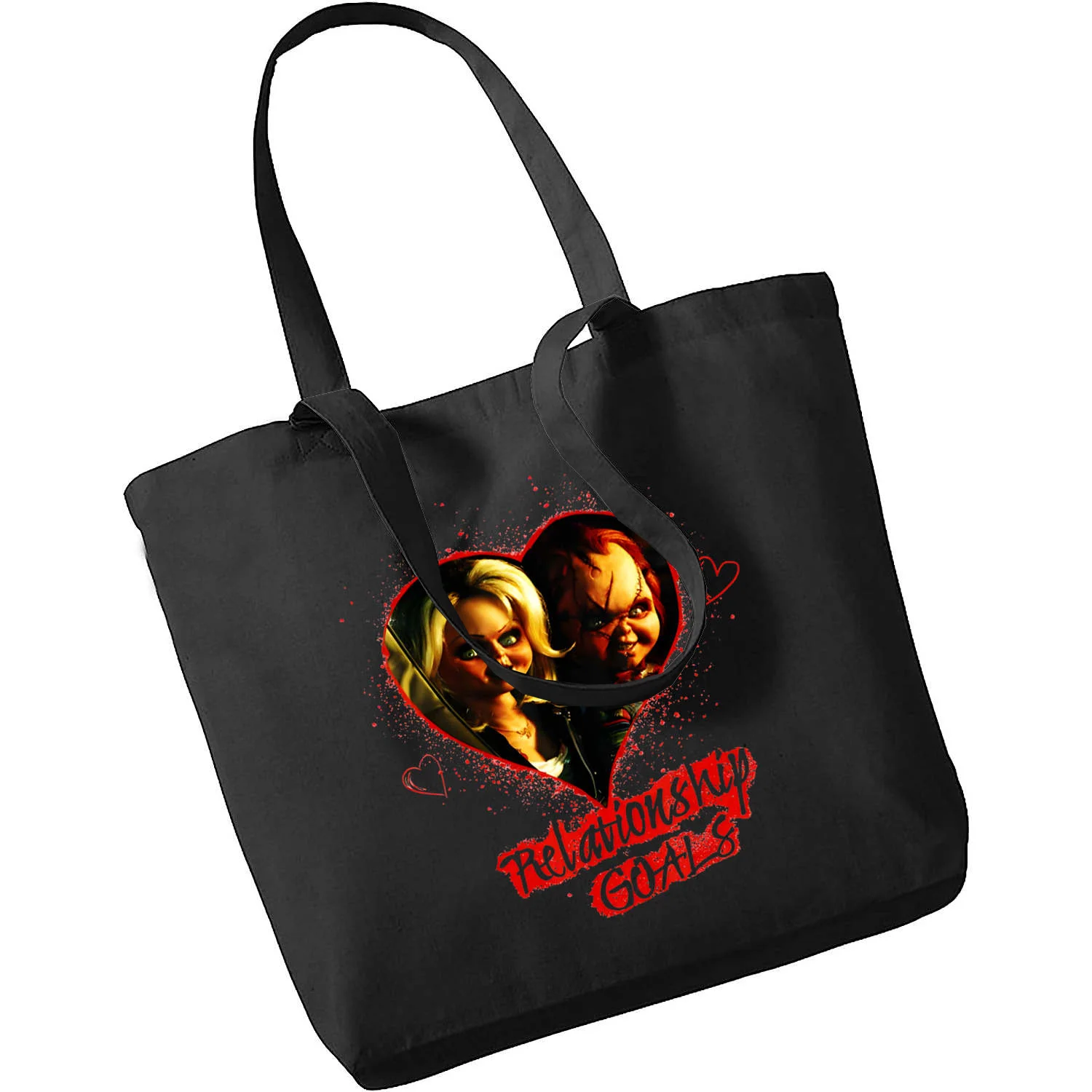 

Bride of Chucky Scary Horror Chucky Canvas Tote Woman Harajuku Casual ToteBag Shopping Handbag for Girls
