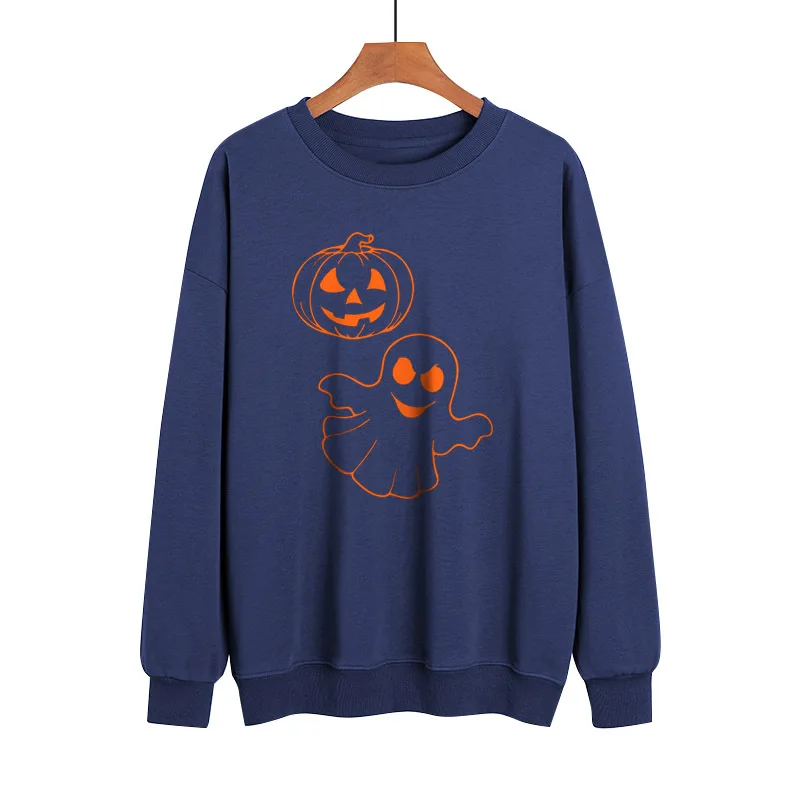 YRYT 2023 Autumn and Winter New Men's and Women's Tops Halloween Pumpkin Ghost Print Hoodie Trend Sports Hoodie