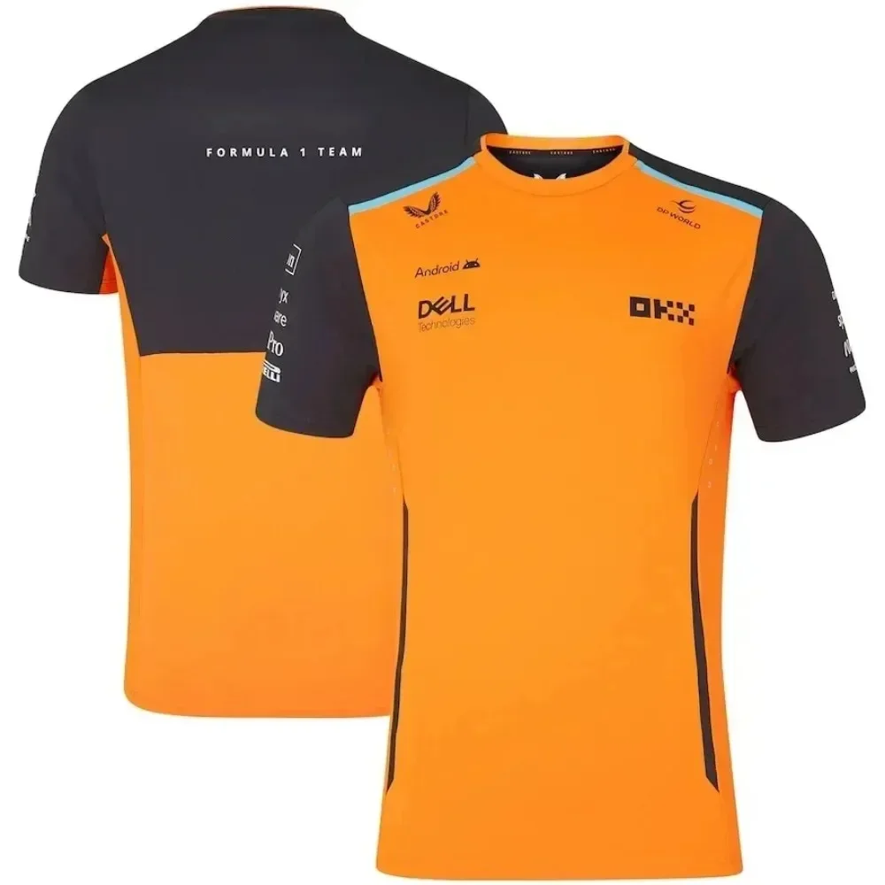 New F1 Race Car Lando Norris Team T-shirt McLaren Extreme Sports Racing Suit Breathable Sports Men Short Sleeved Women Tees Tops 3