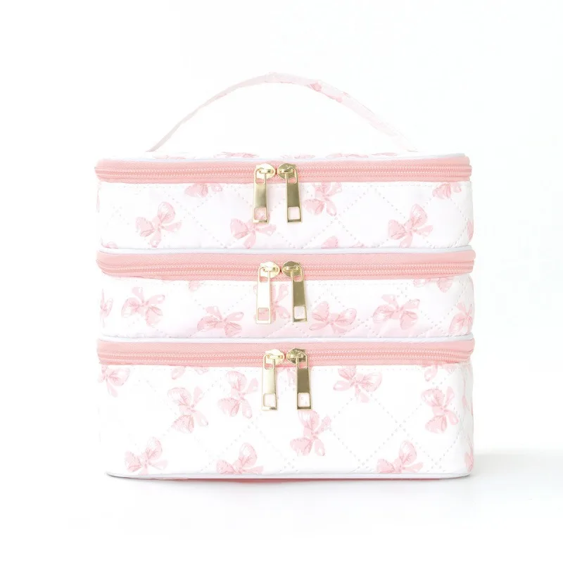 Large Capacity Makeup Organizer Bag – 3-Layer Travel Cosmetic Case