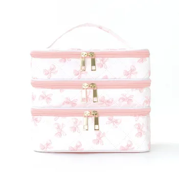 Large Capacity Makeup Organizer Bag – 3-Layer Travel Cosmetic Case