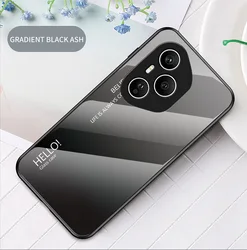 Gradient Tempered Glass Glossy Back Cover Case for HONOR 400 Pro (Gray)