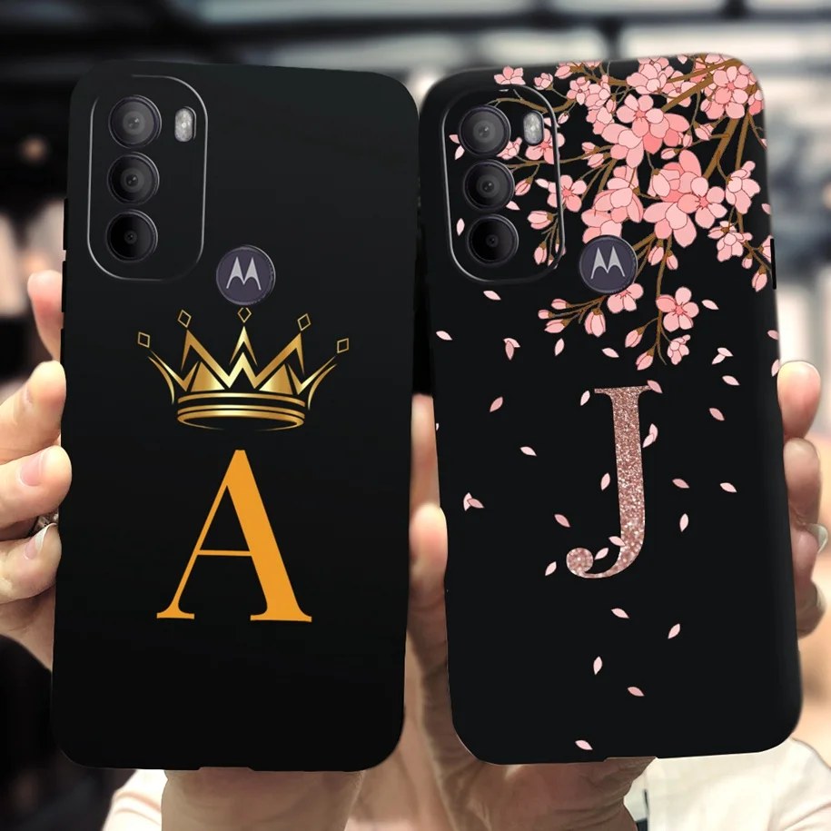 Per Motorola Moto G31 Custodia Xt2173-3 Fashion Letters Crown Flower Cover Posteriore In Silicone Morbido Per Motorola Moto G41 G 31 Motog31 Etui