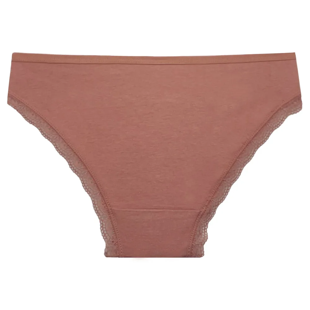 5 PCS/Set New Arrival Sexy Low-rise Underwear Soft Underpants Solid Color Lace Transparent Women Cotton Briefs Ladies Panties 2
