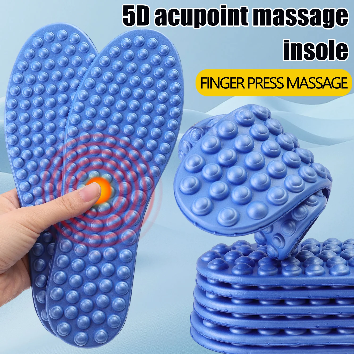 5pairs Unisex Massage Point Insoles Foot Acupressure Enhanced Magnetic for Pain Relief Insoles Soft Sports Casual Shoes Sole