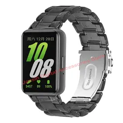 Colorful Clear Band with Metal Buckle - Stylish Wristband Bracelet Accessories - Samsung Galaxy Fit3 (Clear Black)