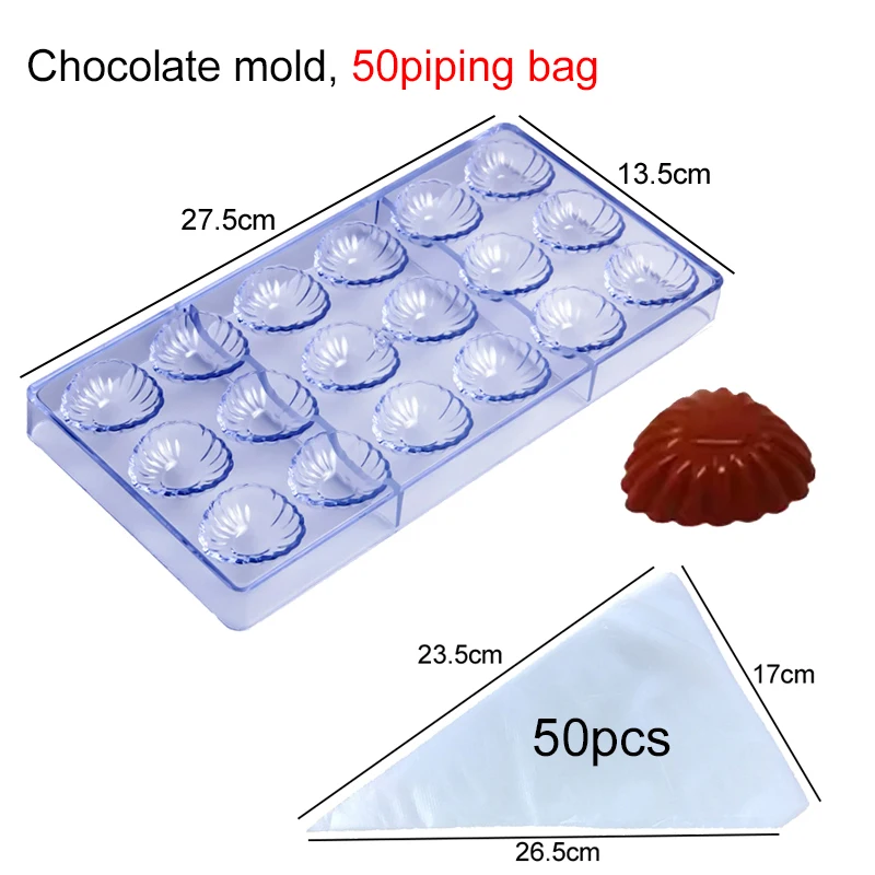 Chocolate Mold 3D Polycarbonate Transparent Plastic Kitchen Baking Tools for DIY Pastry... - SKU CMHB1738 - UGI Packaging
