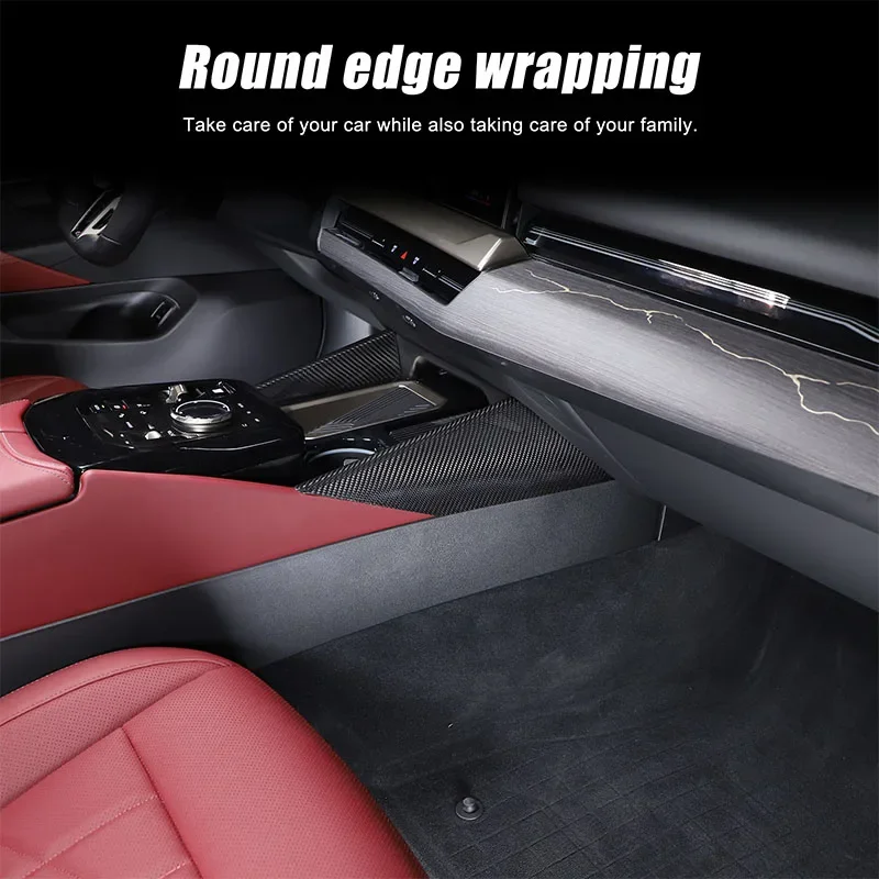 

For BMW 5 Series G60 2024 Real Carbon Fiber Car Center Console Side Panel Cover Trim Sticker Interior Car Accessories