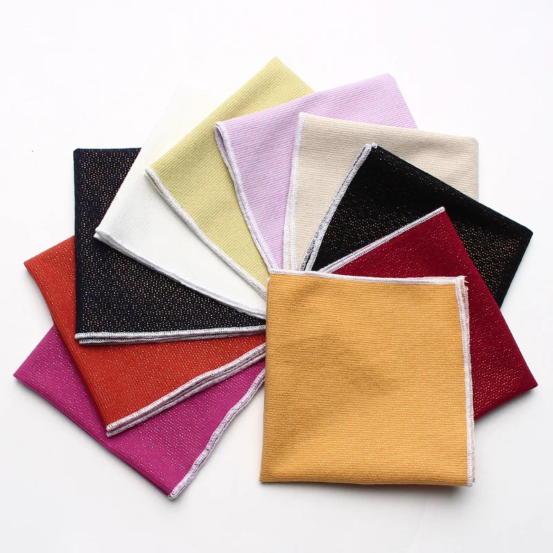 

Jacquard Pocket Towel Solid Color Square Scarf Banquet Casual Polyester Cotton Bra Scarf Multi-color