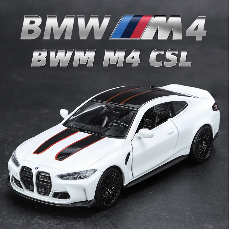 

Simulation 1:36 BMW M4 CSL Alloy Car Model Diecast Vehicles Models Collective Voiture Miniature Home Decor Kids Boys Car Gift