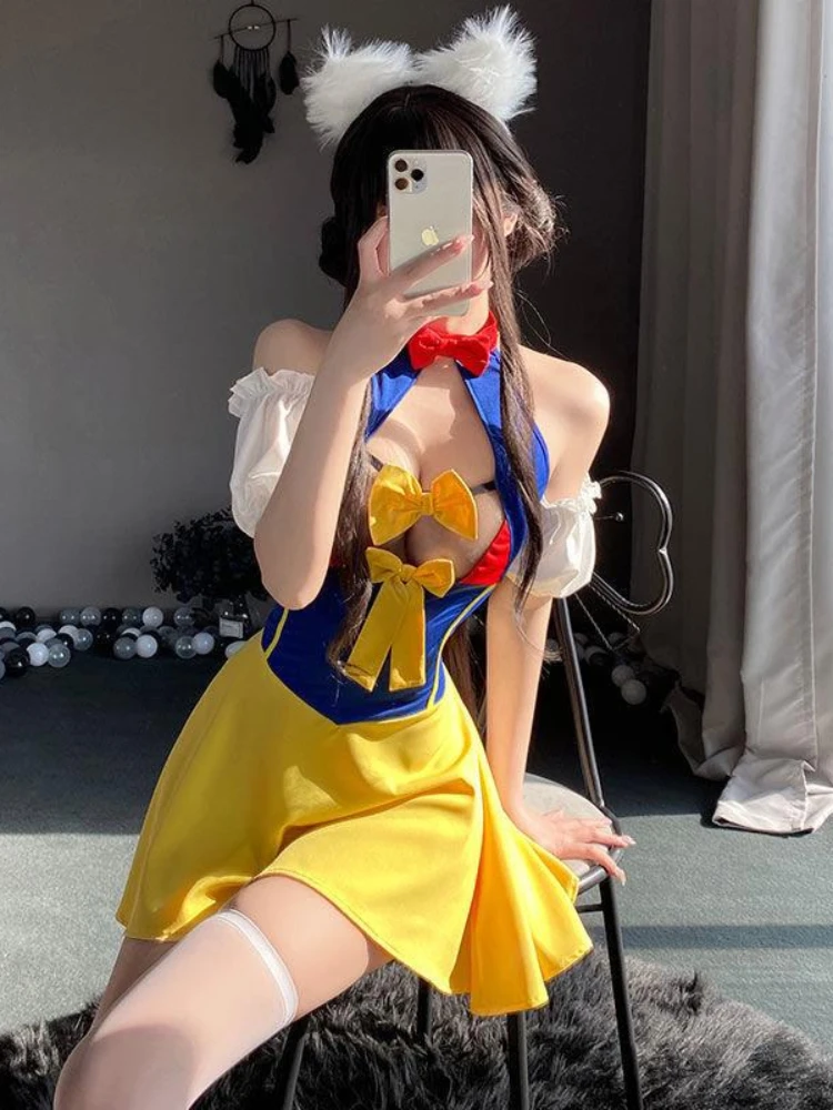 Women Cosplay Costume CP5XL Cosplay Lingerie Costume Princess Uniform Women Midriff-baring Tight Blouse JK Pleated Skirt Onlyfans College Cos Anime