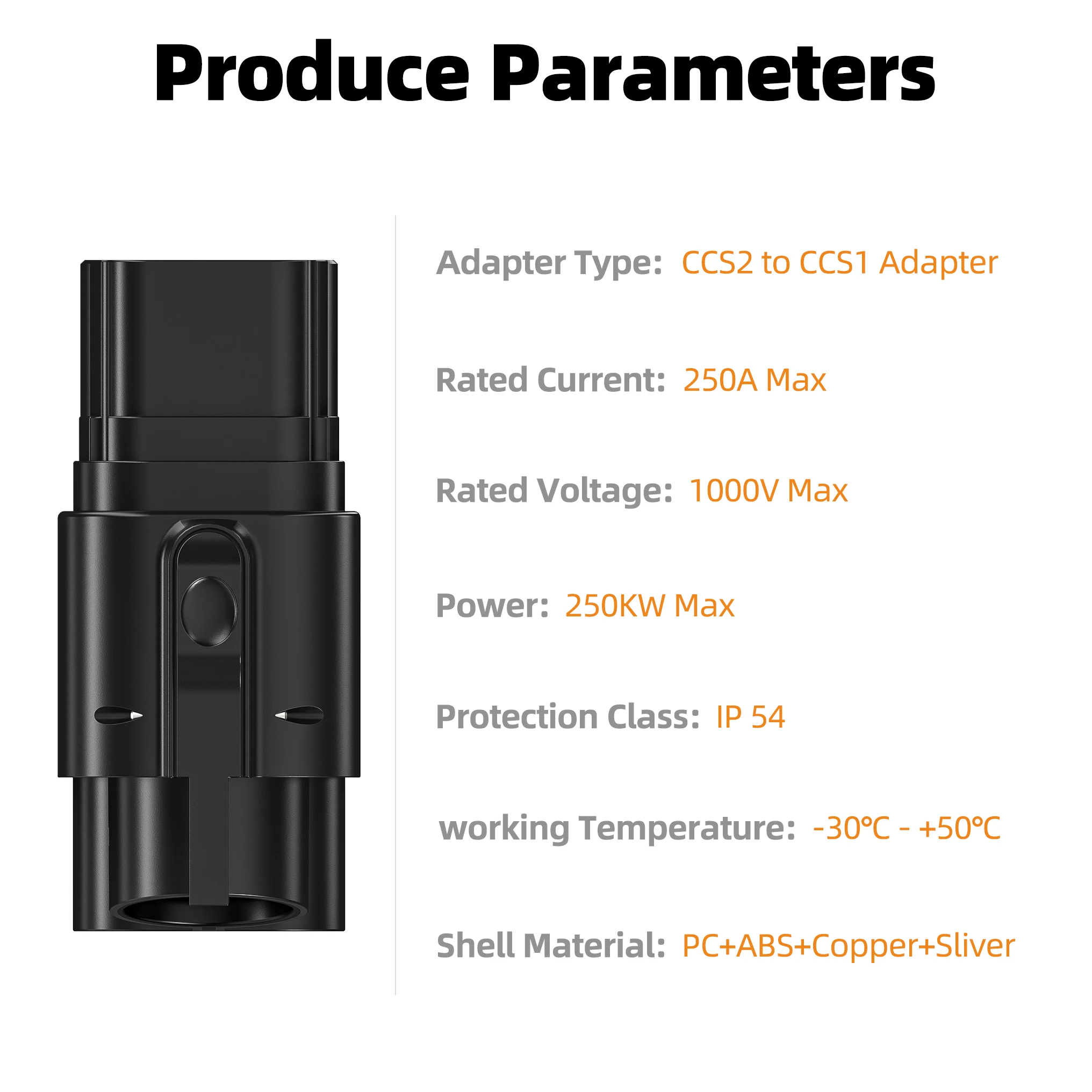 CCS2 to CCS1 Adapter DC Fast EV Charging Adapter From CCS2 to CCS1 EV Charger for Electric Vehicle Charger feyree