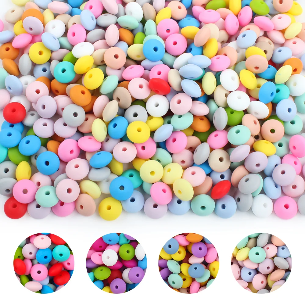 30pcs szilikon Lencse gyöngyök BPA szabadon Kisded Fogzás gyöngyök DIY Békéltető Nyakdísz Gyártás toys kiegészítők Kisded szilikon teethers