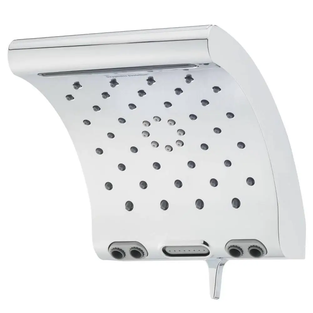 

5 Spray WaterSense Rain Shower Head Pendulum Motion Elevated Base 14" Coverage Chrome Plated