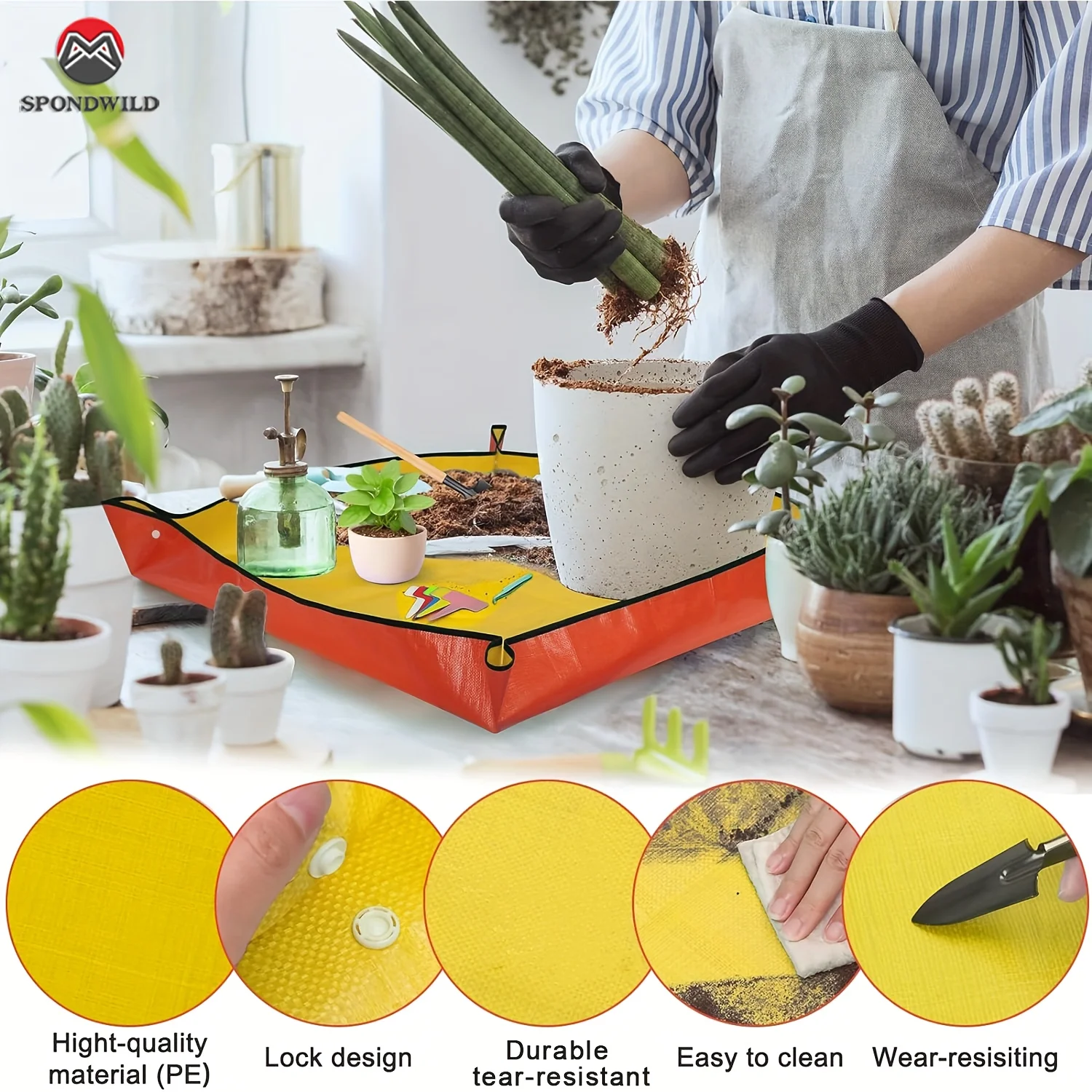Foldable Waterproof Planting Mat Set - Reusable Gardening and Potting Pad