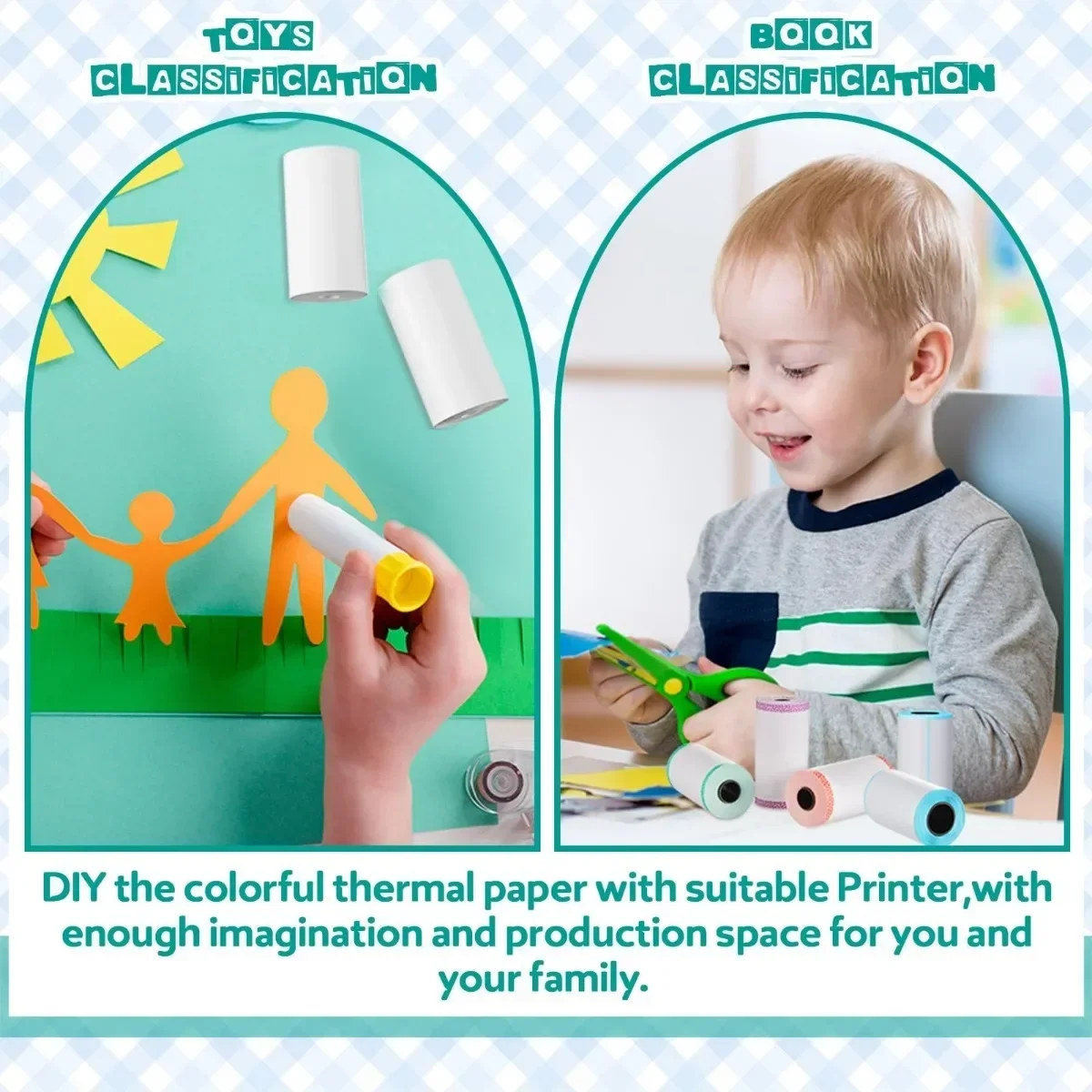 Thermal Printer Paper Adhesive 57X30mm Mini Printing Paper Rolls Printable Stickers for P1 Mini Printer PeriPage A6 Printer