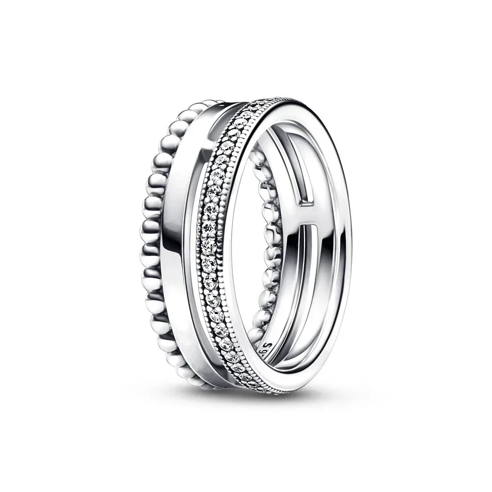 2022 High-Quality Original 925 Sterling Silver pretty Regal Swirl Tiara Signature Ring Fit Women Jewelrys 6