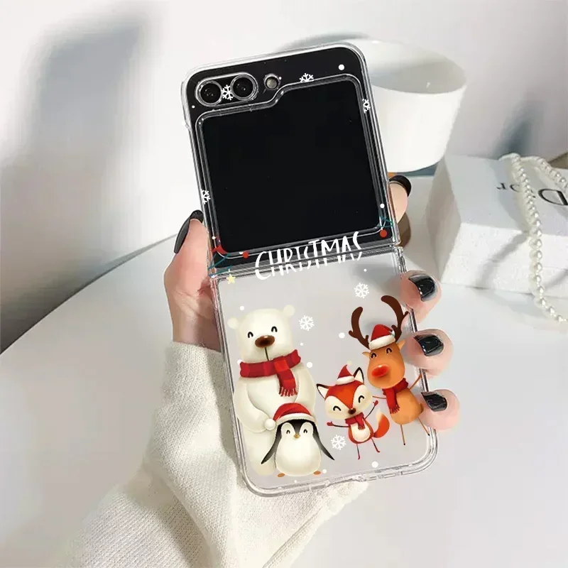 Festive Reindeer & Santa Clear Phone Case - Christmas Edition