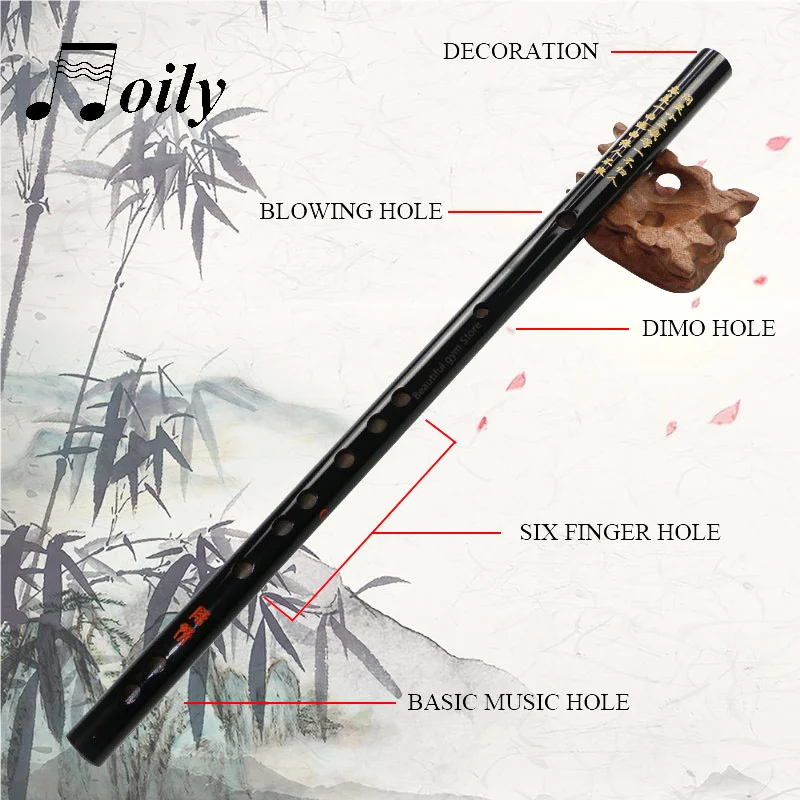 Bamboo Flute Chinese Dizi Transverse Flute Professional Woodwind Musical Instruments C D E F G Key