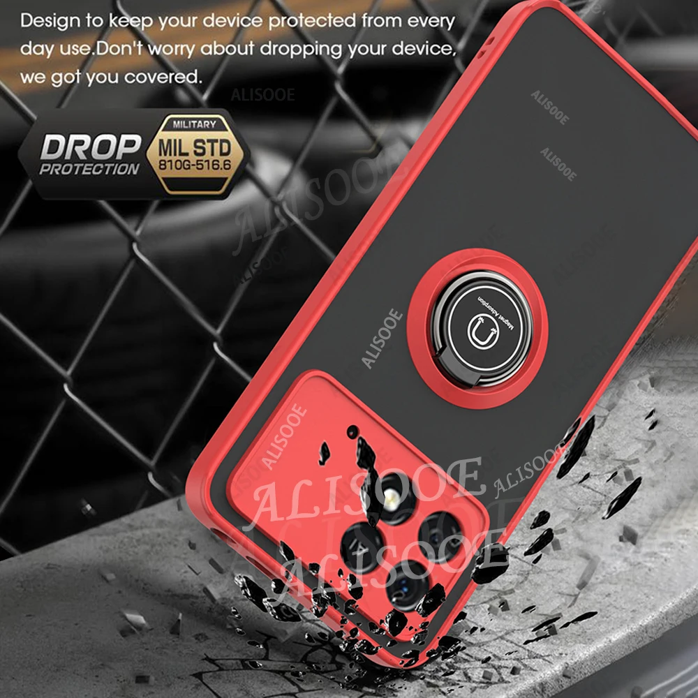 Kickstand Armor Ring Holder Protective Case - Shockproof Cover