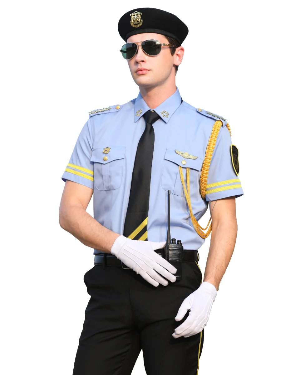 Captain Air Crew Shirt Uniform Airline Company Short Sleeves Shirts Suits Captain Pilot Performance Costumes Security Uniform алкотестер airline pro полупроводниковый