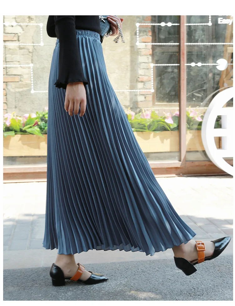 white pleated skirt TINT ERA High Waist Skirt Spring Autumn New Temperament Thin Chiffon Hand-pressed Crepe Pleated Large Swing A-line Skirts Women crop top and skirt