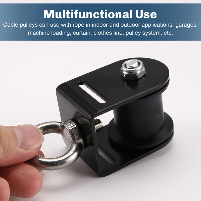 Lifting Rope Pulley Bearing Block Pulley Wheel Portable Heavy Duty Mute Roller DIY Gym Exercise Equipment 3