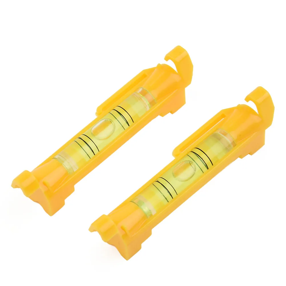 

2pcs Horizontal Bubbles 75x12.5mm Hanging Wire Cascade Orange Wire-level Tools Yellow String Leveling Tool W/ String Hook Design