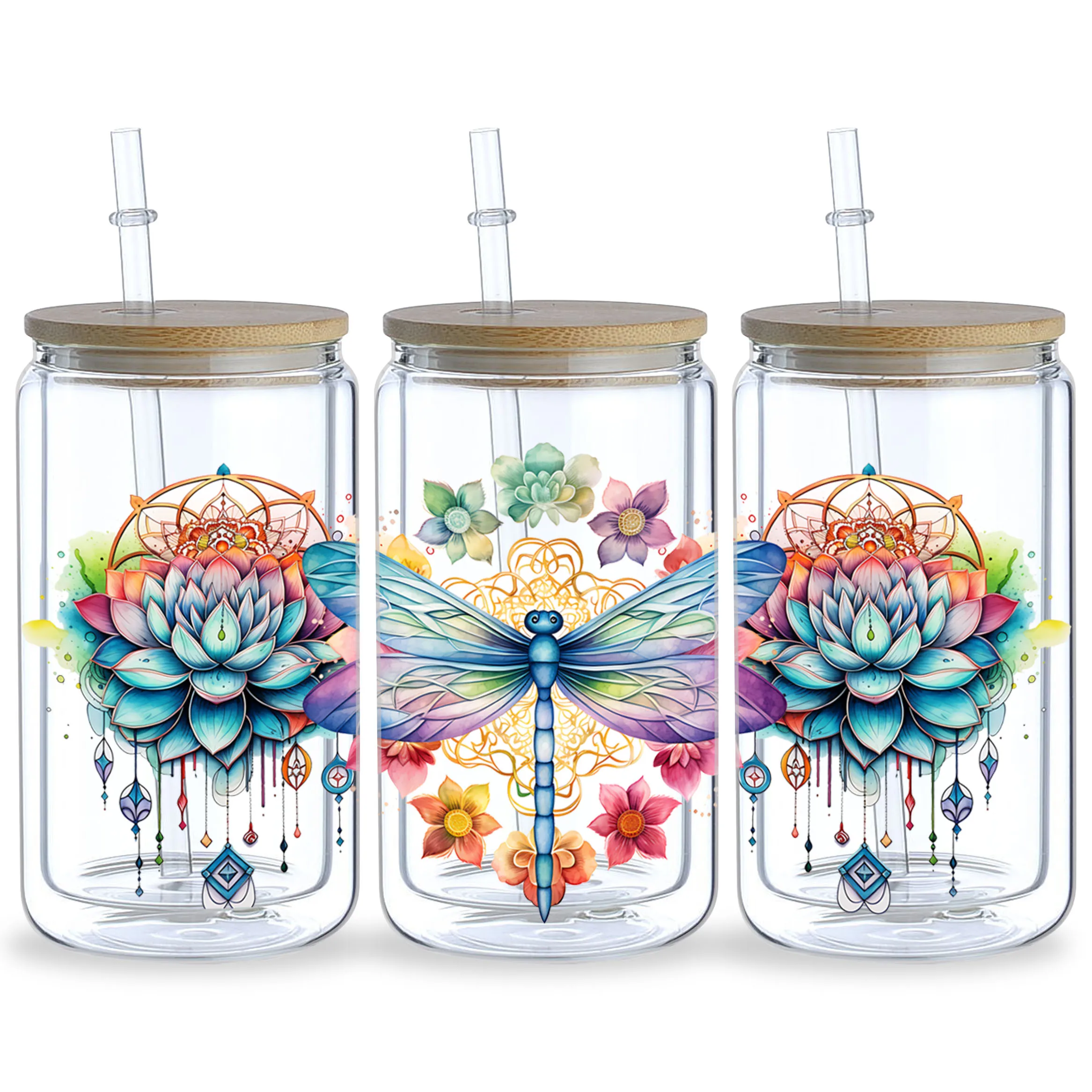 UV DTF Wrap Transfer 5 Sheets Vesak Day for 16oz Glass