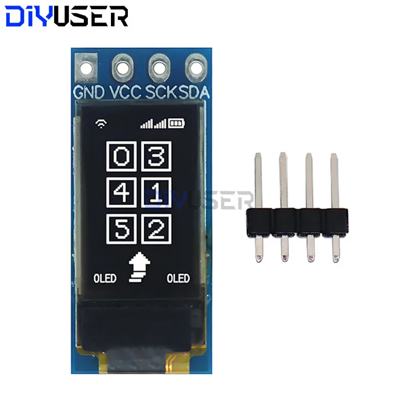 DIYUSER schermo LCD OLED da 0,5 pollici bianco CH1115 piccolo schermo 48*88 display modulo luce bianca schermo verticale IIC - immagine 4