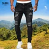 Men's Fashion Ripped Jeans Streetwear Mens Black Jeans Slim Fit Hip Hop Skinny Pants High Quality Denim Clothing Casual Trousers 4